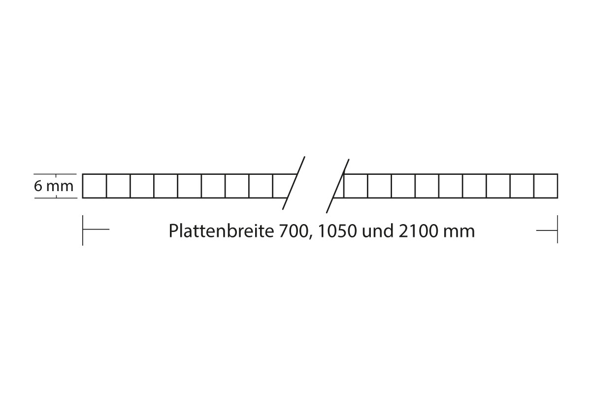 Polycarbonat Platte Bruchfest Klar Farblos 6er 1210 x 605 x 4 mm für Gewächshaus 