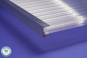Alu Abschlussprofil kleine Tropfkante für 16 mm Stegplatten klar