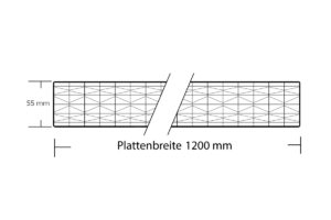 Polycarbonat Stegplatte 55 mm mit 13 Fach Struktur