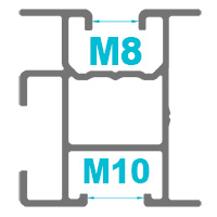 Gut-Bedacht Profil Flex Zeichnung oben M8 unten M10